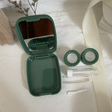 Pure Color Frosted Contact Lens Case Fêmea Compacto e Simples Portátil Cor Lentes de Contato Myopia Companion Box Caixa de Armaz