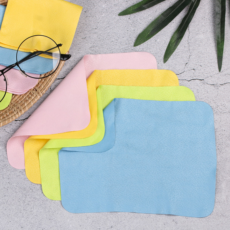 4pcs Random Chamois Glasses Cleaner Eyewear Microfiber Cleaning Cloth For Lens Phone Screen Cleaning Eyeglasses Cloth Wipes